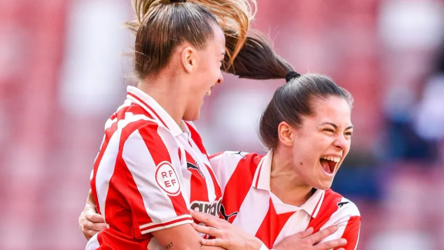 Celebración del gol de Antía. 