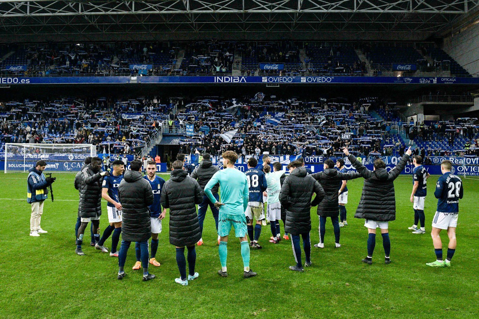 El Real Oviedo celebra la victoria
