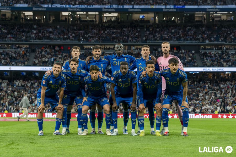 Once del Real Oviedo en el Bernabéu