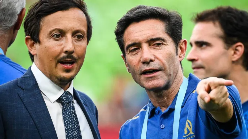 Pablo Longoria y Marcelino.