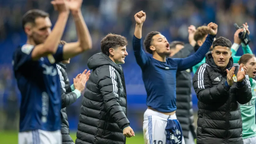 El Real Oviedo celebra una victoria