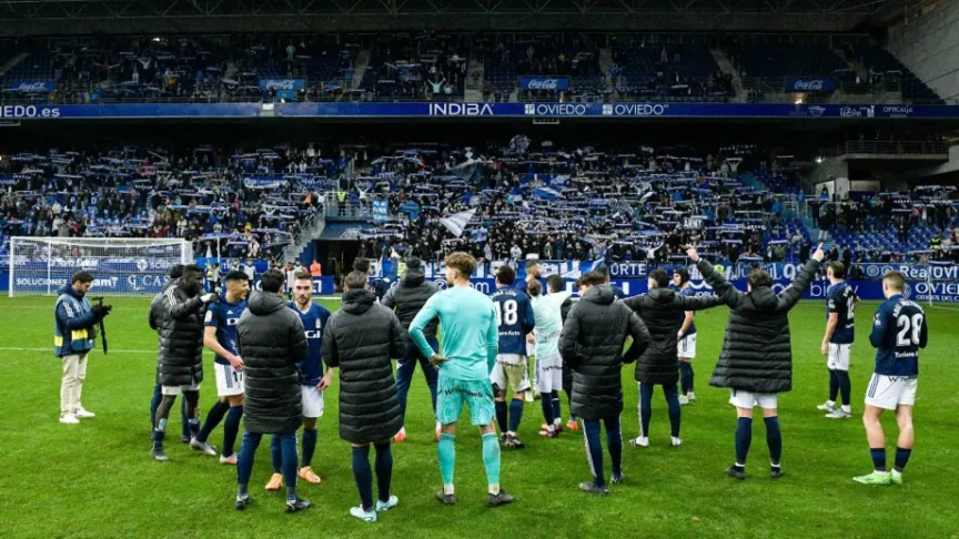 El Real Oviedo celebra una victoria