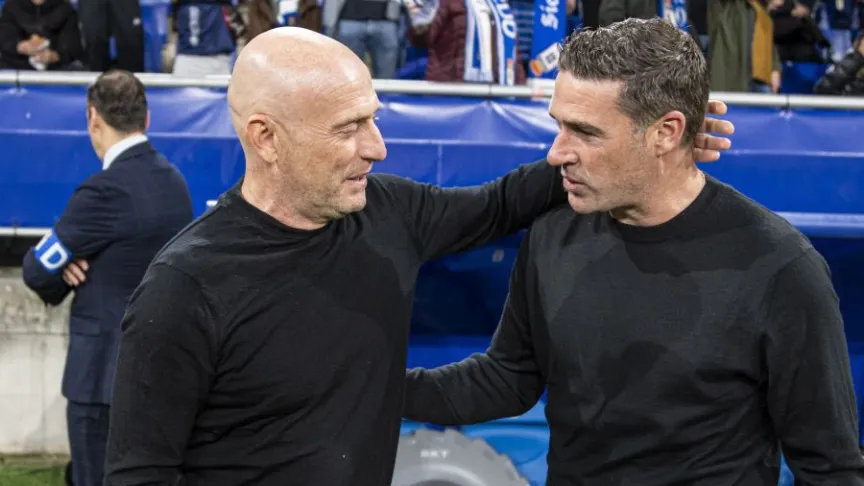 Luis Carrión y Julián Calero, esta noche, en el Carlos Tartiere